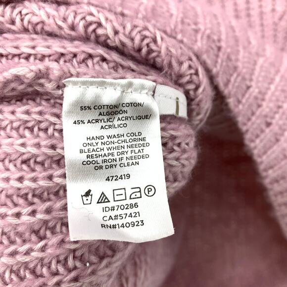 Lou & Grey Women's Size Small V-Neck Lavender Sweater Ribbed Knit - Picture 6 of 6